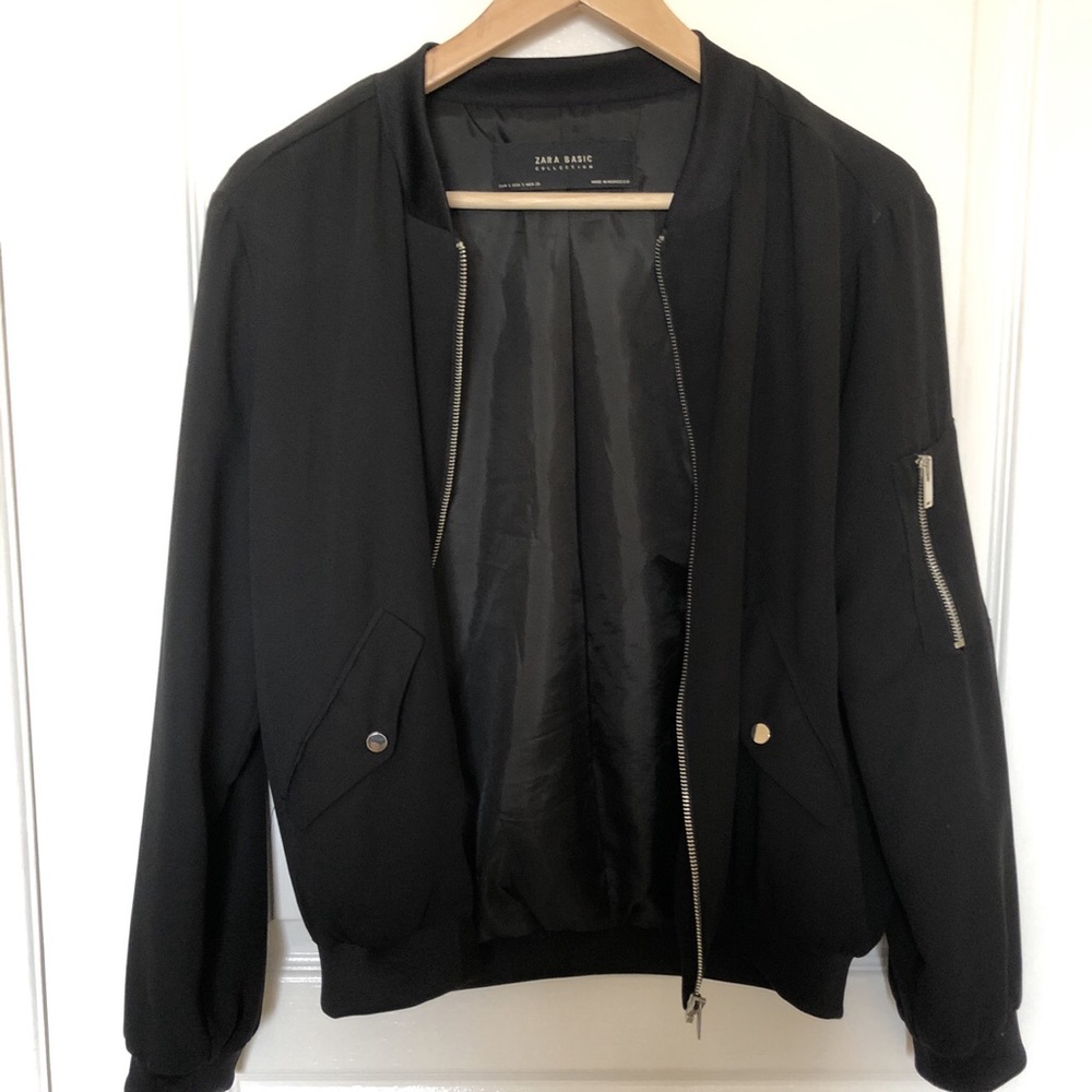 SOLD ZARA Black Bomber Jacket